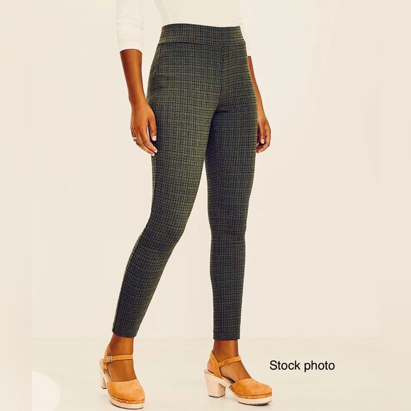 LOFT Plaid Ponte Leggings Gray Black Rust (XS) - Picture 11 of 12